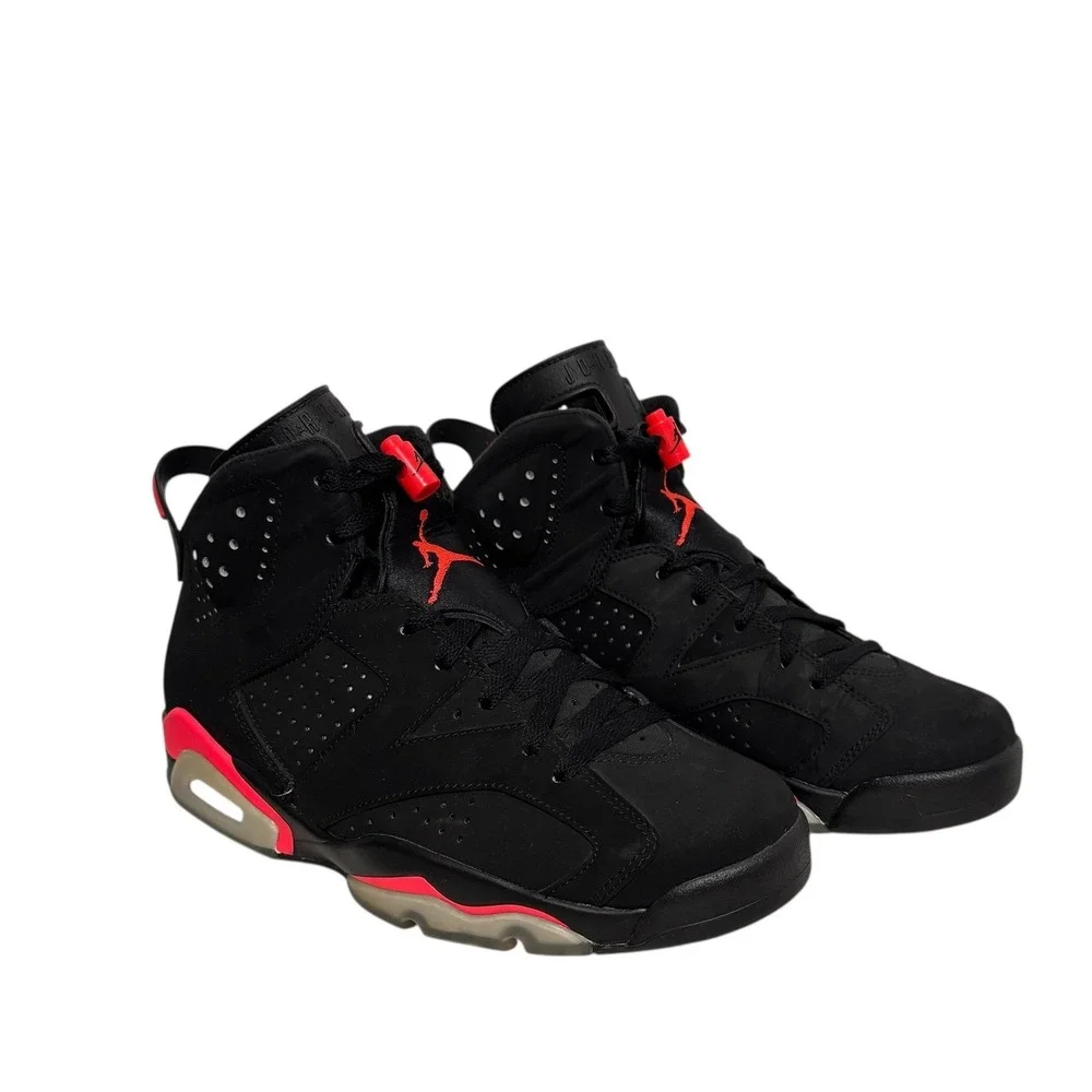 Nike Air Jordan 6 Retro Infrared 2019 Black Red Basketball Shoes 384664-060 Mens